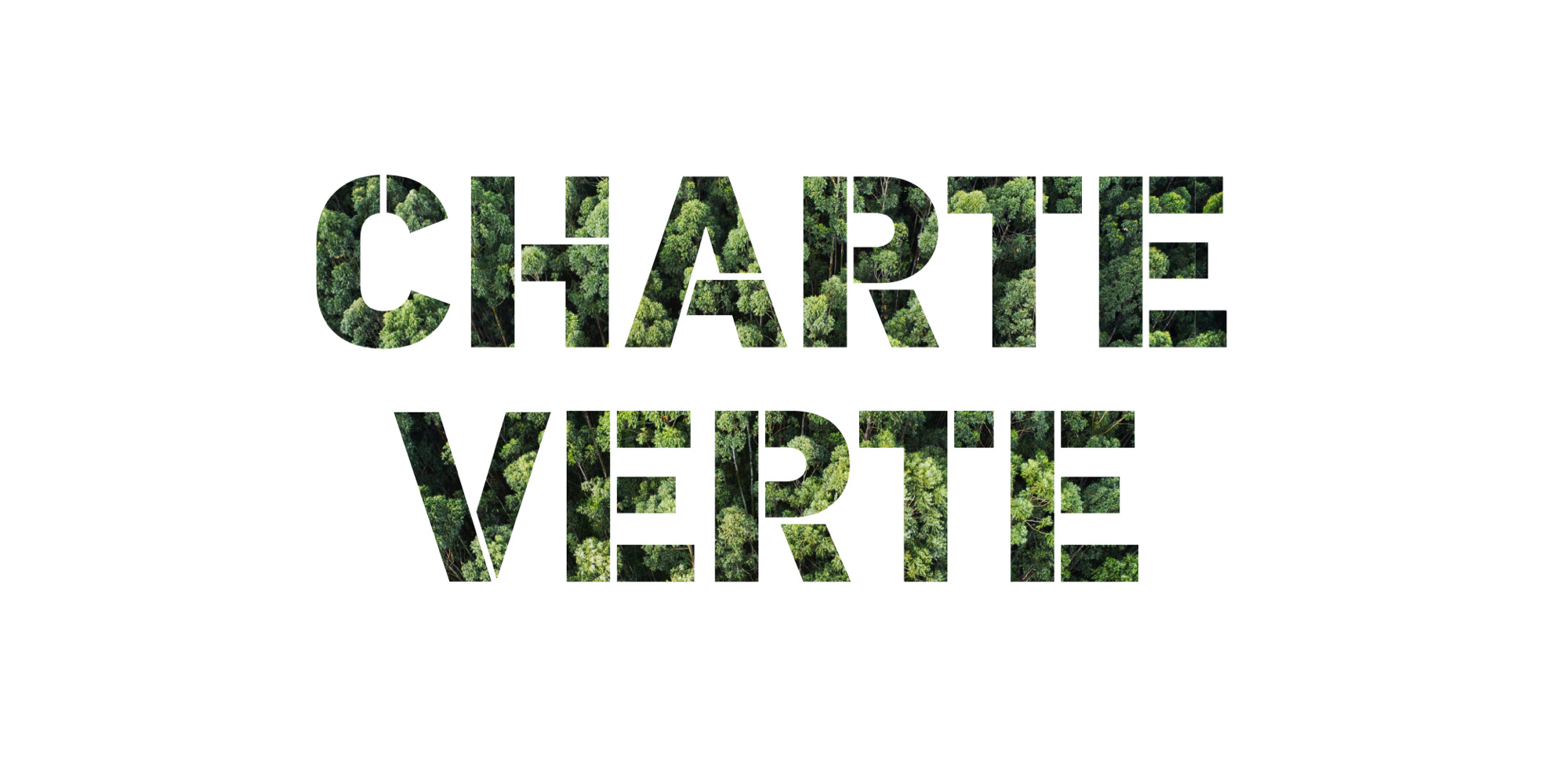 Texte: Charte verte sur une photo d'arbres.