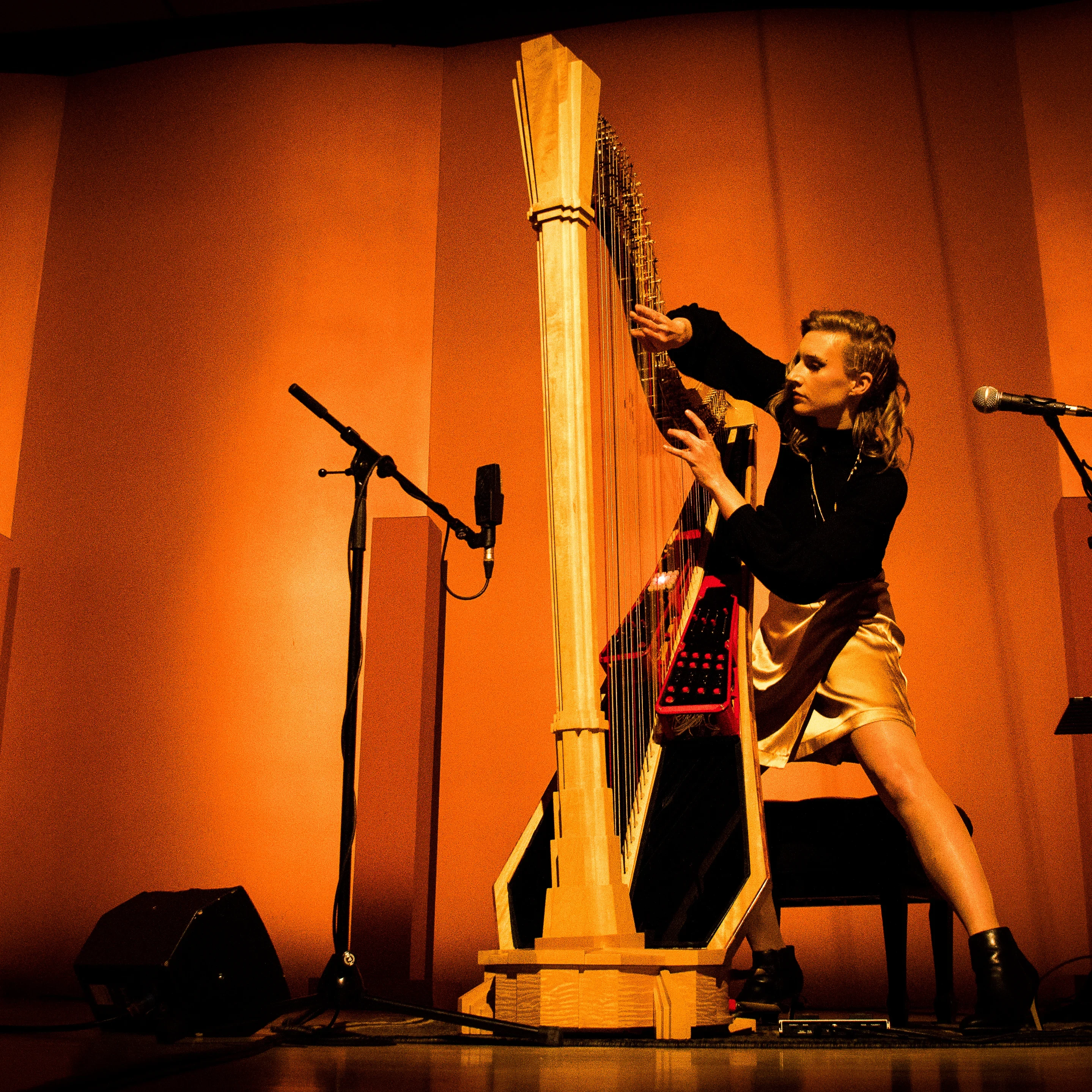 Visuel du concert La harpiste bionique - Une photo d'Alexandra Tibbitts à la  harpe