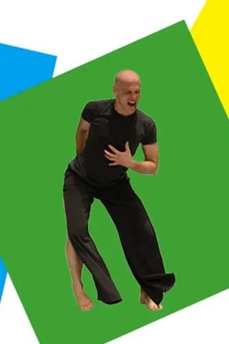 Photo of a dancer in a green square